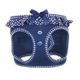 American River Choke Free Dog Harness Polka Dot Collection (Color: Navy Polka Dot, size: X-Small)