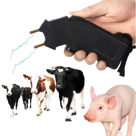 Handheld Electric Cattle Repeller High Power Safe Animal Cow Pig Repeller,Temu Prohibits Sales (Color: Black)