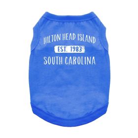 Hilton Head Island, SC Dog Shirt (Color: Blue, size: X-Small)